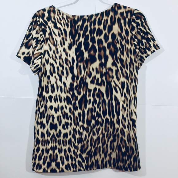 East 5th Animal Print Short Sleeve Blouse - Picture 2 of 5